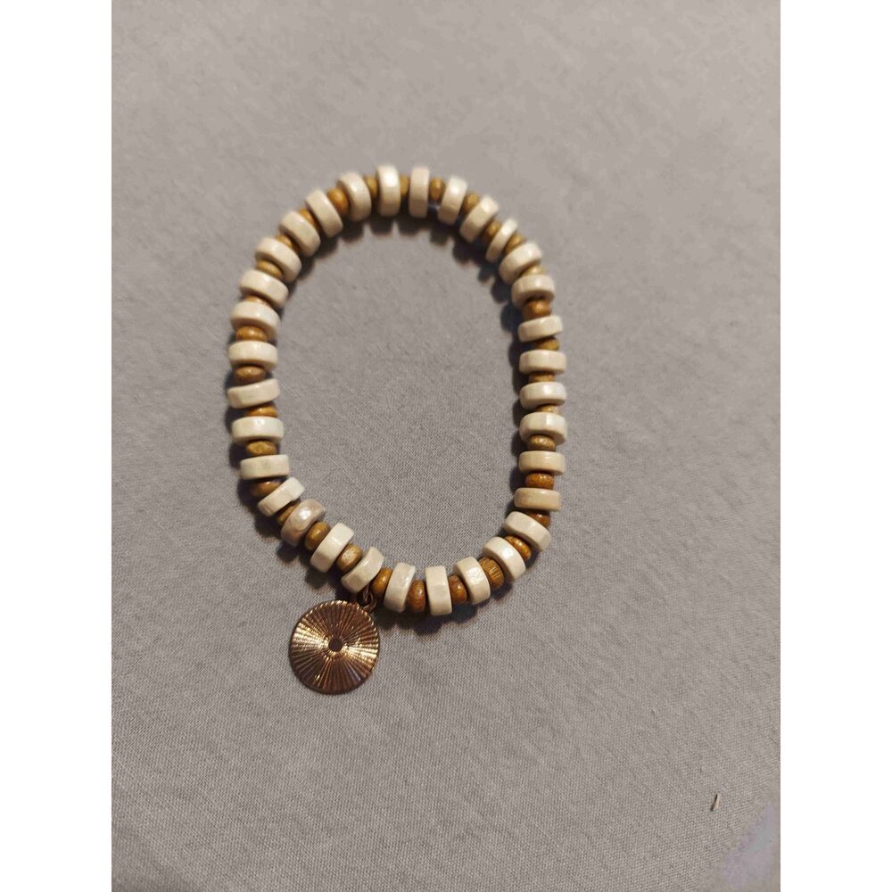 Olivia Burton Gold Beaded Elastic Charm Bracelet Size